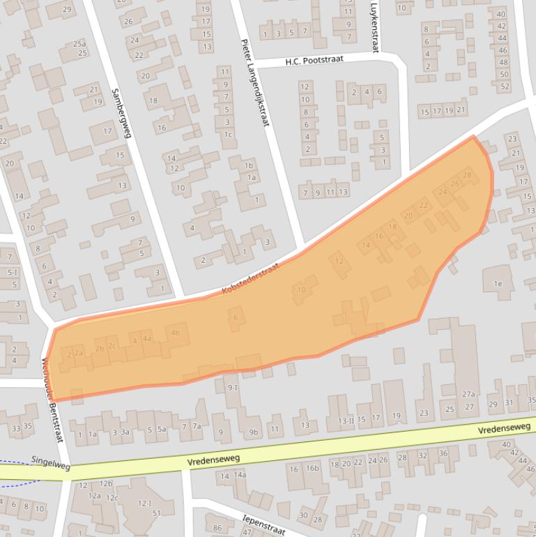 Kaart van postcodegebied 7103ZS.