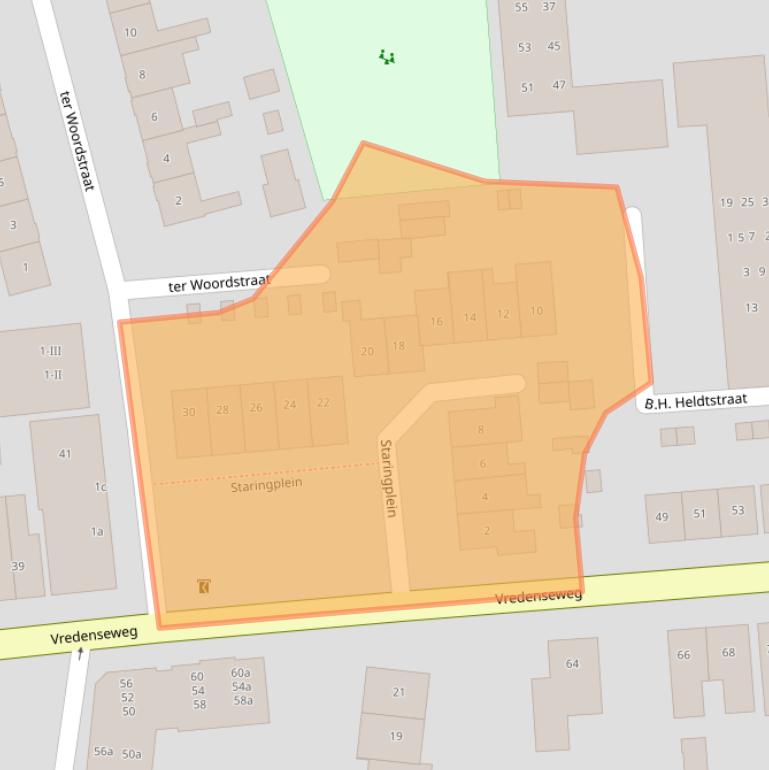 Kaart van postcodegebied 7103ZX.