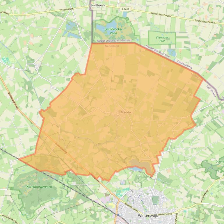 Kaart van postcodegebied 7104.