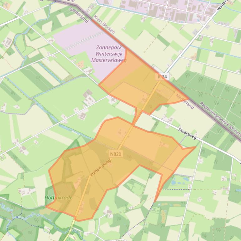Kaart van postcodegebied 7105CC.