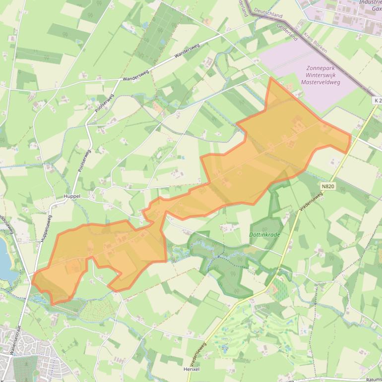 Kaart van postcodegebied 7105CD.