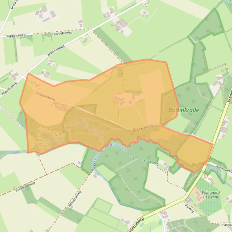 Kaart van postcodegebied 7105CE.