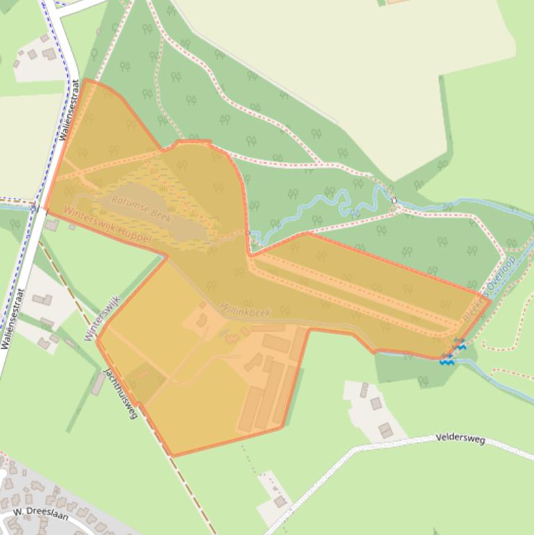 Kaart van postcodegebied 7105EA.