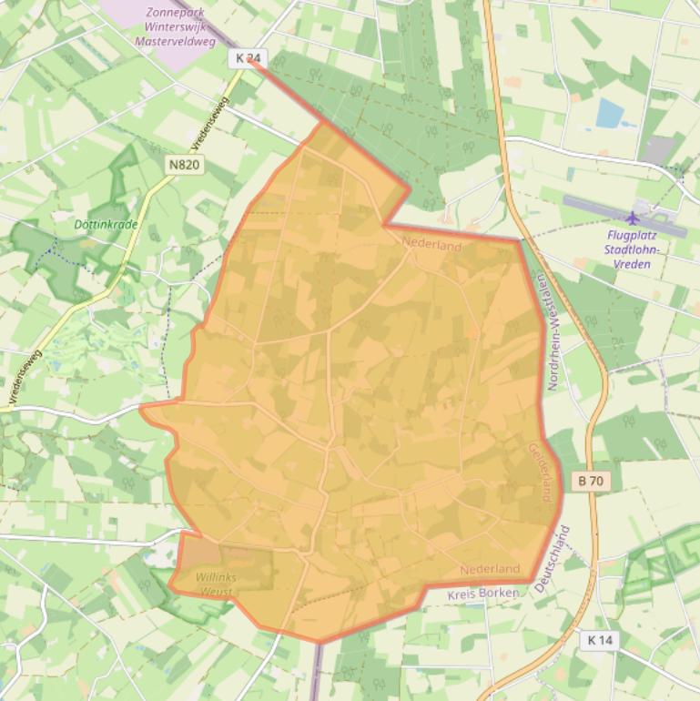 Kaart van postcodegebied 7106.