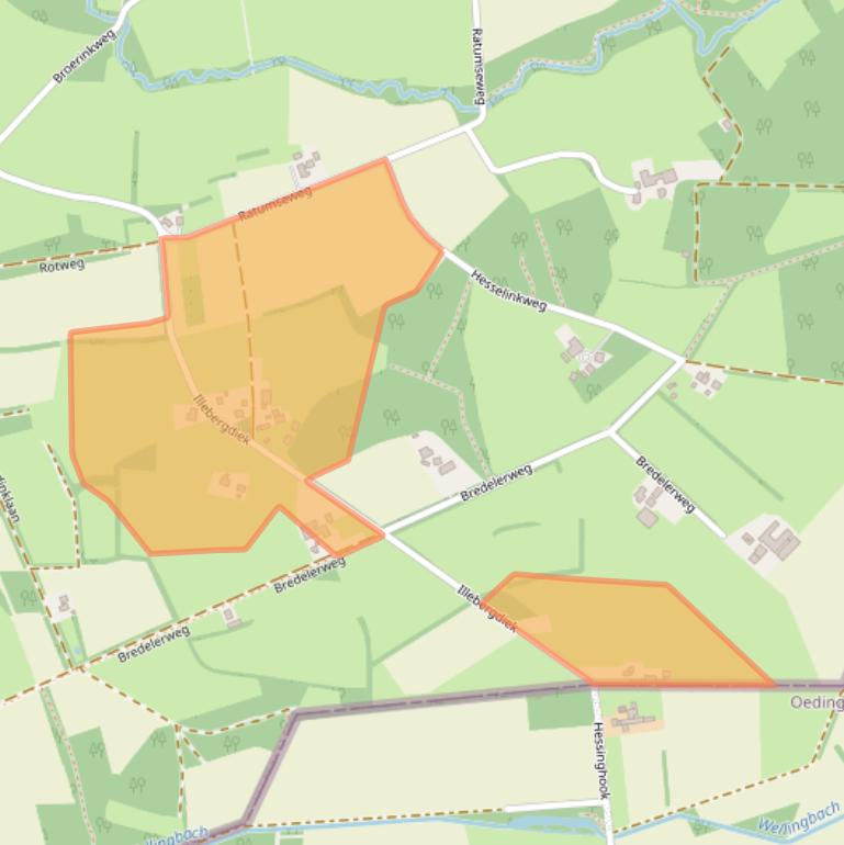 Kaart van postcodegebied 7106CK.