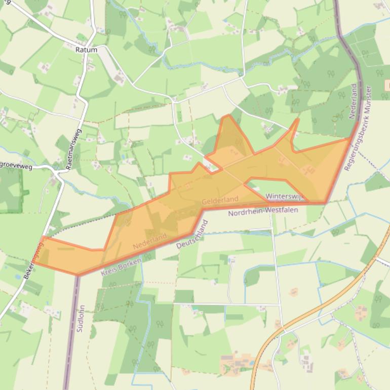 Kaart van postcodegebied 7106CL.