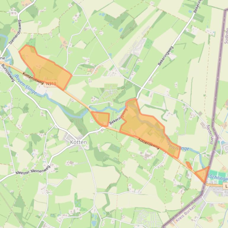 Kaart van postcodegebied 7107AA.