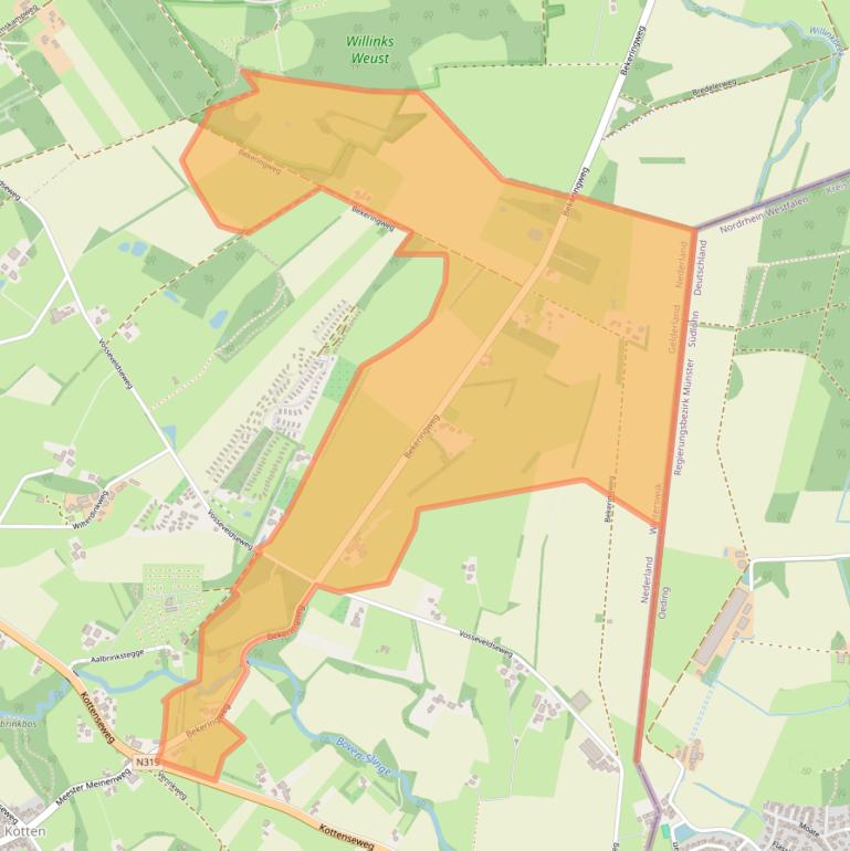 Kaart van postcodegebied 7107AM.