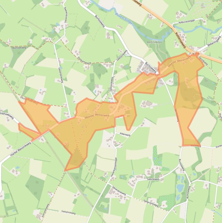 Kaart van postcodegebied 7107AN.