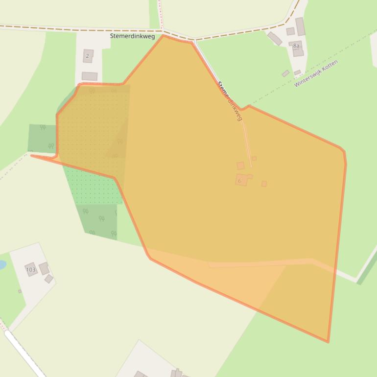 Kaart van postcodegebied 7107DA.