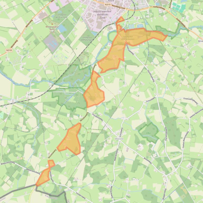 Kaart van postcodegebied 7108AA.