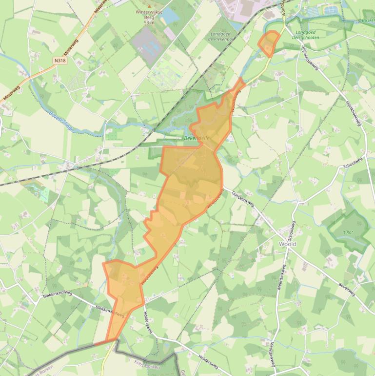 Kaart van postcodegebied 7108AB.