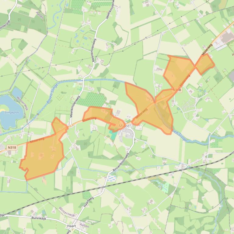 Kaart van postcodegebied 7109BA.