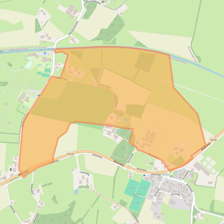 Kaart van postcodegebied 7109BC.