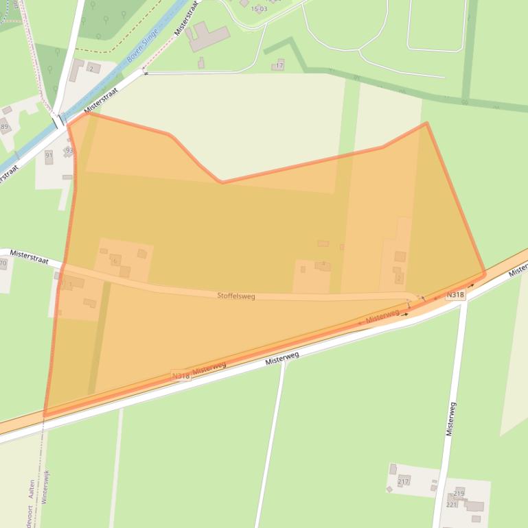 Kaart van postcodegebied 7109BE.