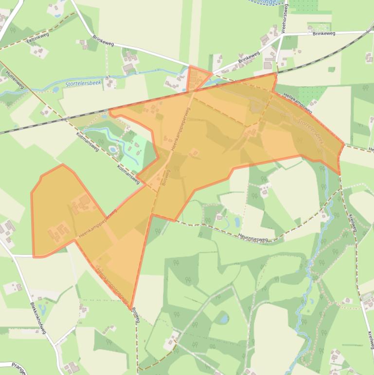 Kaart van postcodegebied 7109BR.