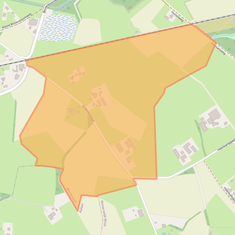 Kaart van postcodegebied 7109BS.