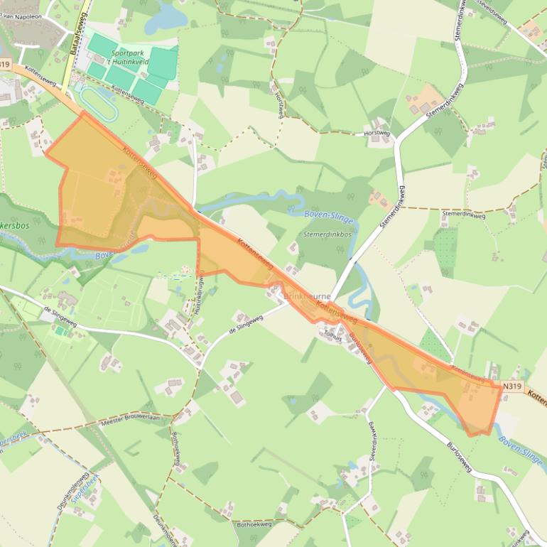 Kaart van postcodegebied 7115AE.