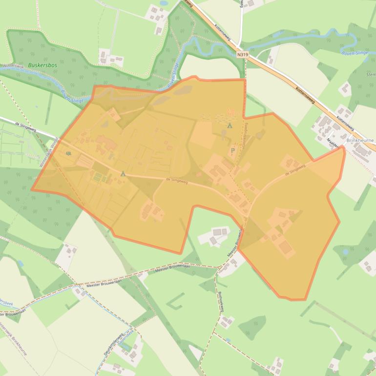 Kaart van postcodegebied 7115AG.