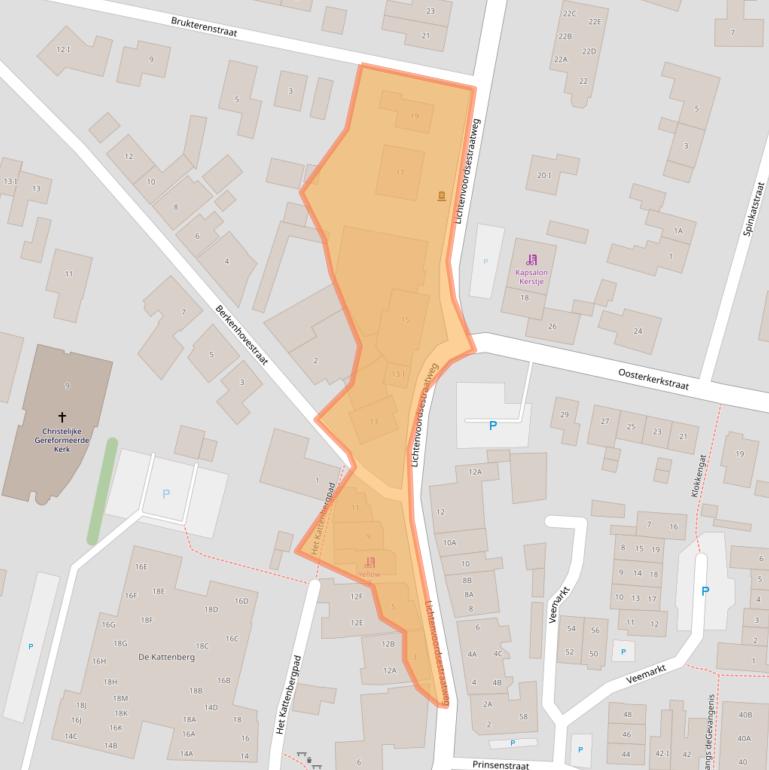 Kaart van postcodegebied 7121AA.