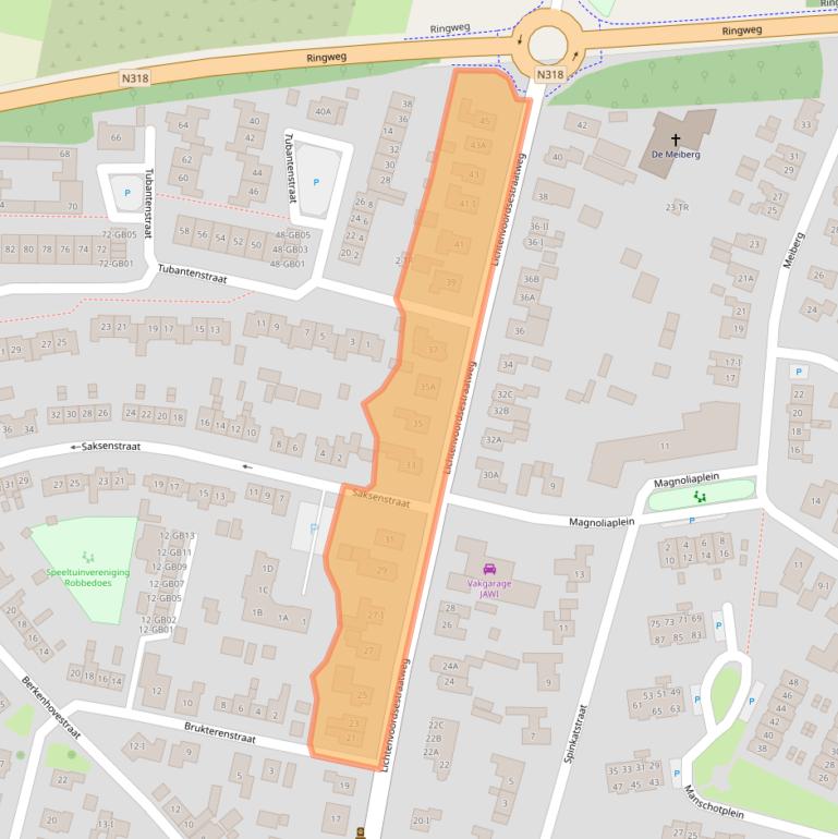 Kaart van postcodegebied 7121AB.