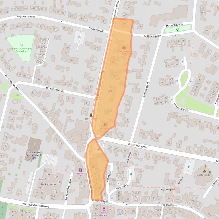 Kaart van postcodegebied 7121AC.
