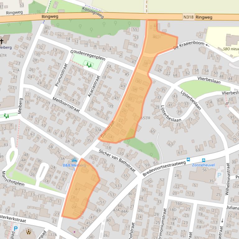 Kaart van postcodegebied 7121AZ.