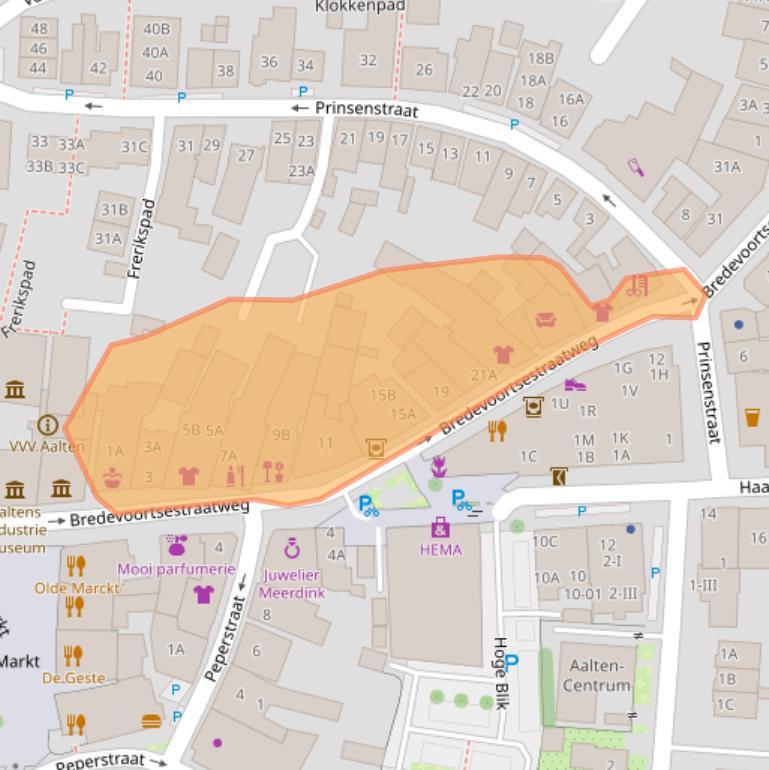 Kaart van postcodegebied 7121BA.