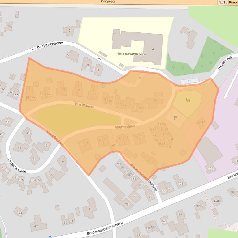 Kaart van postcodegebied 7121BN.