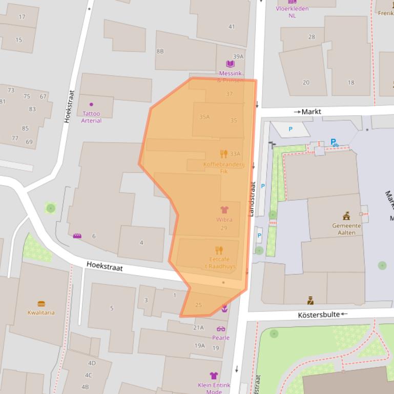 Kaart van postcodegebied 7121CN.