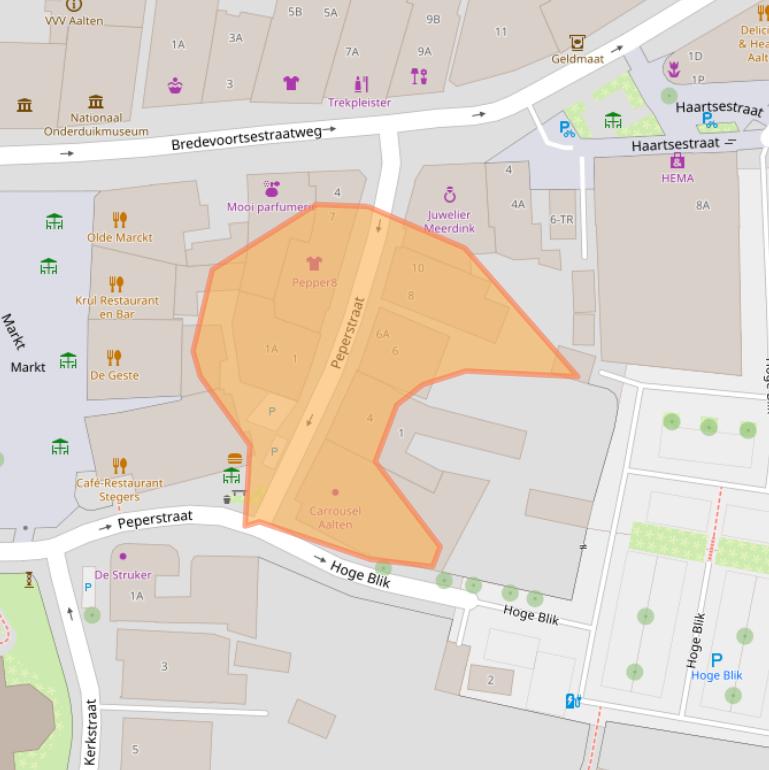 Kaart van postcodegebied 7121CT.