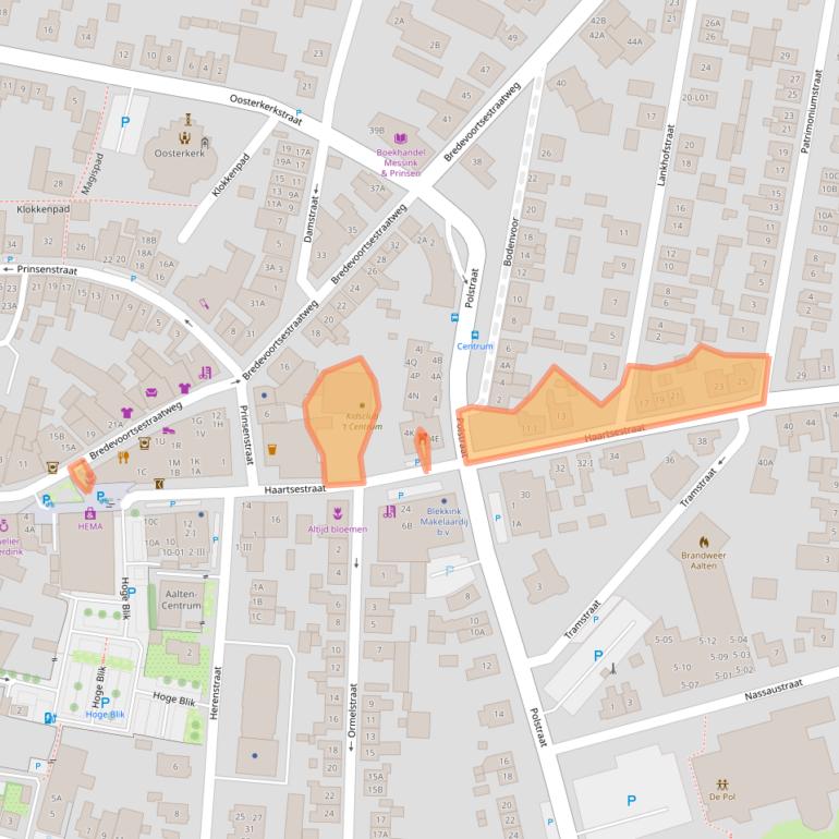 Kaart van postcodegebied 7121CV.