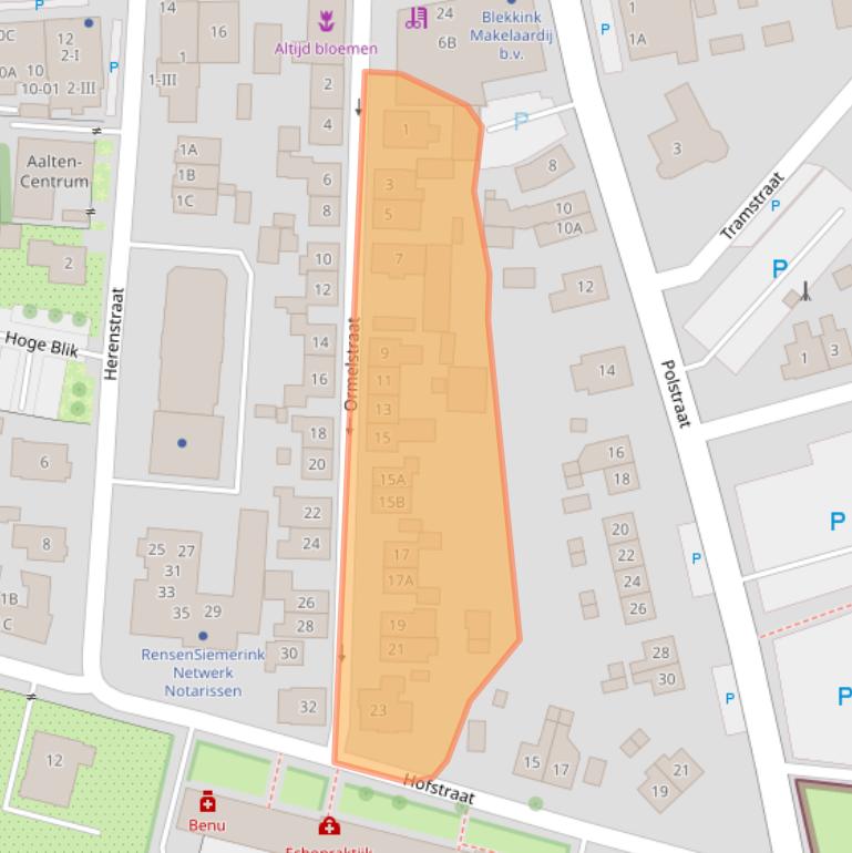 Kaart van postcodegebied 7121DB.