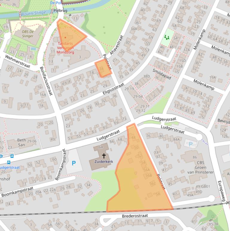 Kaart van postcodegebied 7121DL.