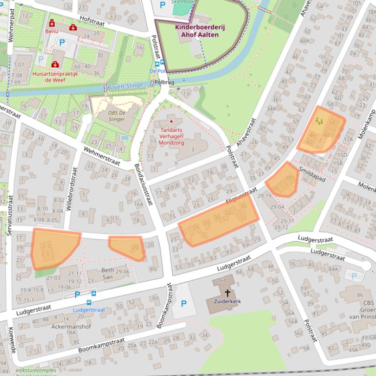 Kaart van postcodegebied 7121ED.