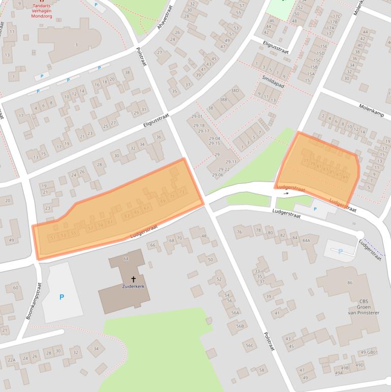 Kaart van postcodegebied 7121EH.