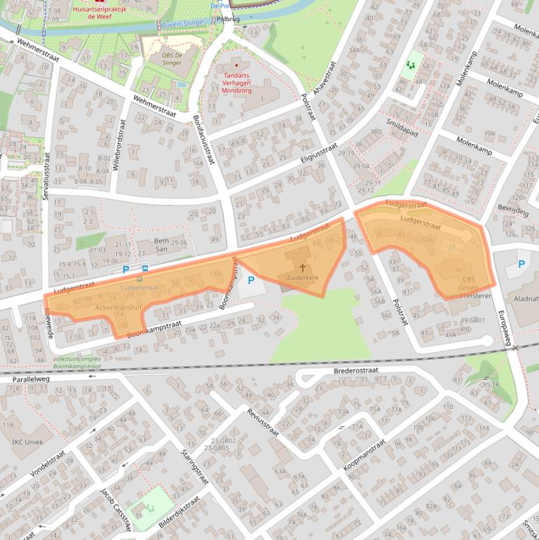 Kaart van postcodegebied 7121EM.