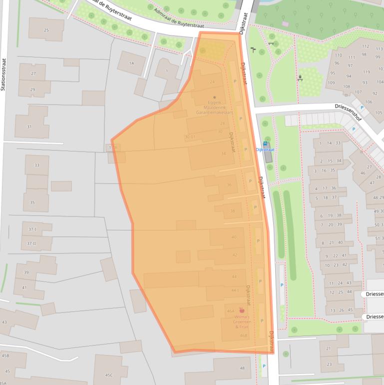 Kaart van postcodegebied 7121EV.
