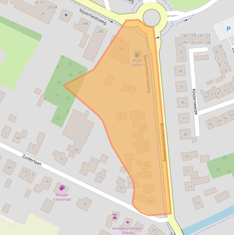 Kaart van postcodegebied 7121GD.