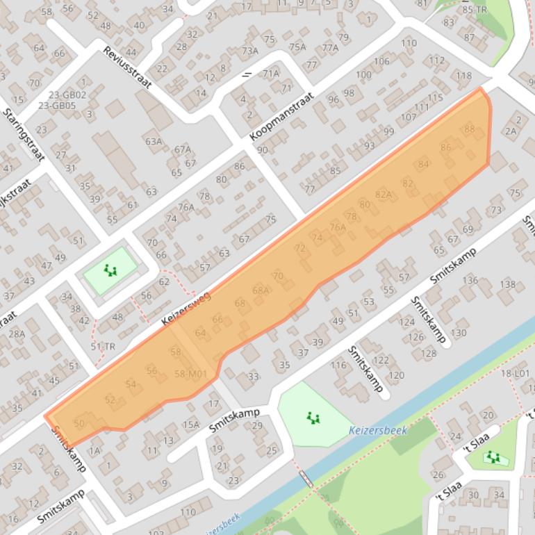Kaart van postcodegebied 7121GS.