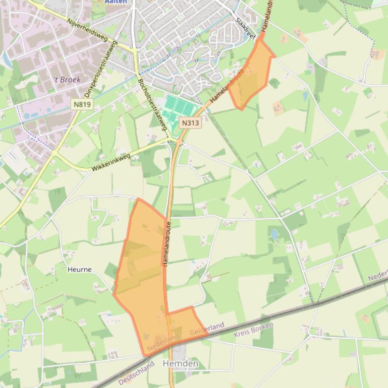 Kaart van postcodegebied 7121JC.