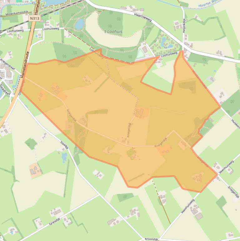 Kaart van postcodegebied 7121KE.