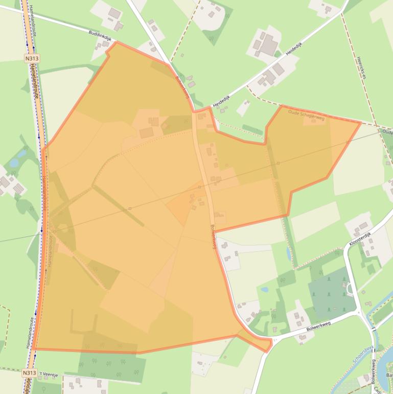 Kaart van postcodegebied 7121LS.