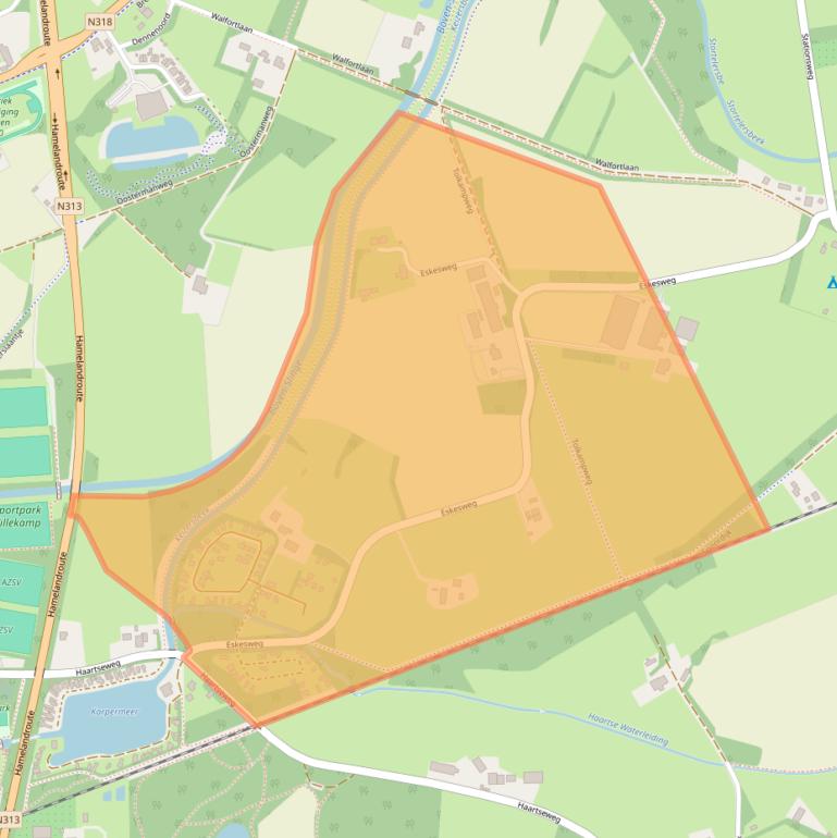 Kaart van postcodegebied 7121LZ.