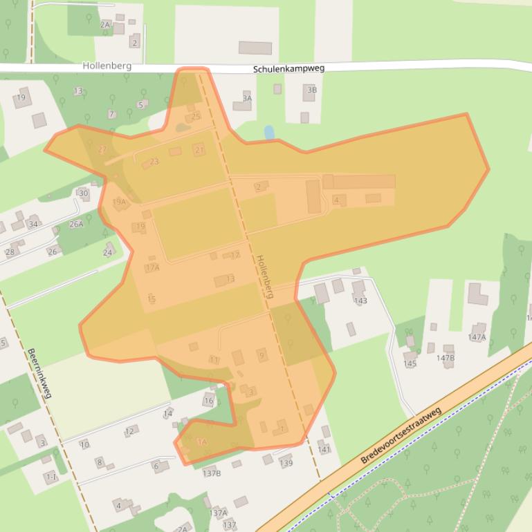 Kaart van postcodegebied 7121MC.