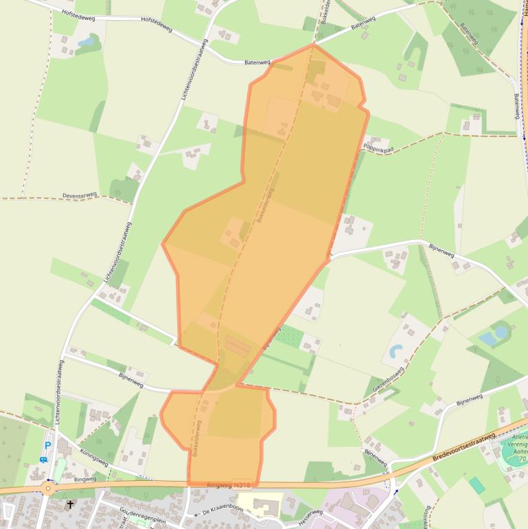 Kaart van postcodegebied 7121MP.