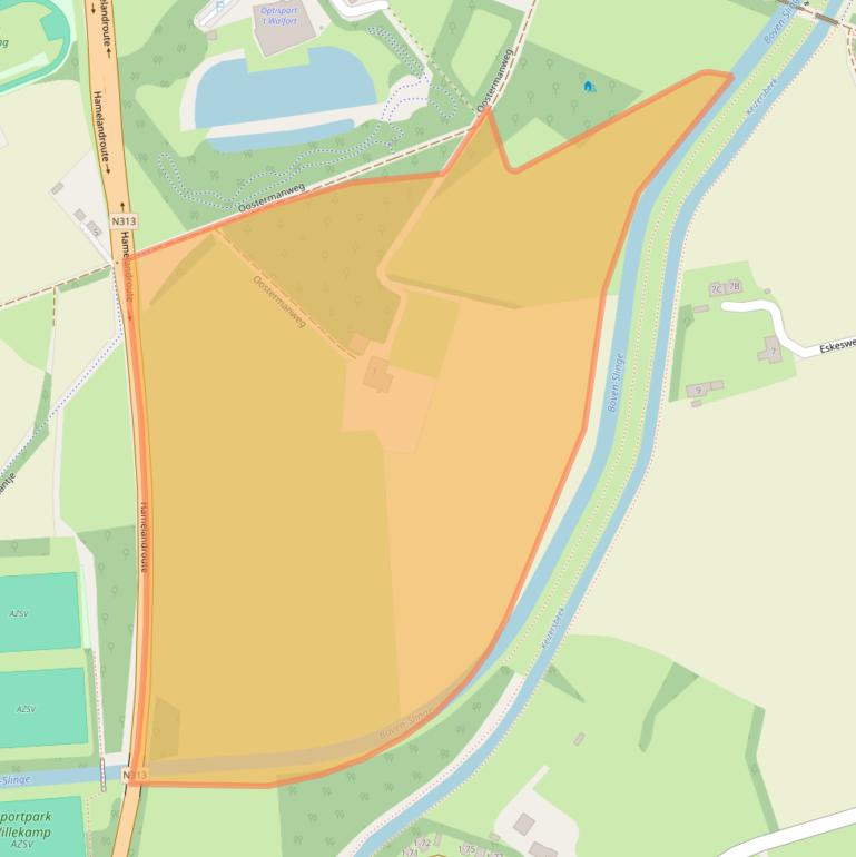 Kaart van postcodegebied 7121MS.