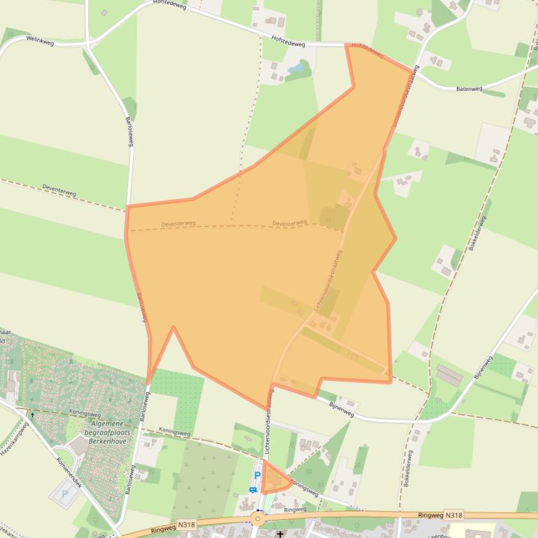 Kaart van postcodegebied 7121RA.