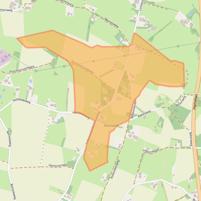 Kaart van postcodegebied 7121RB.