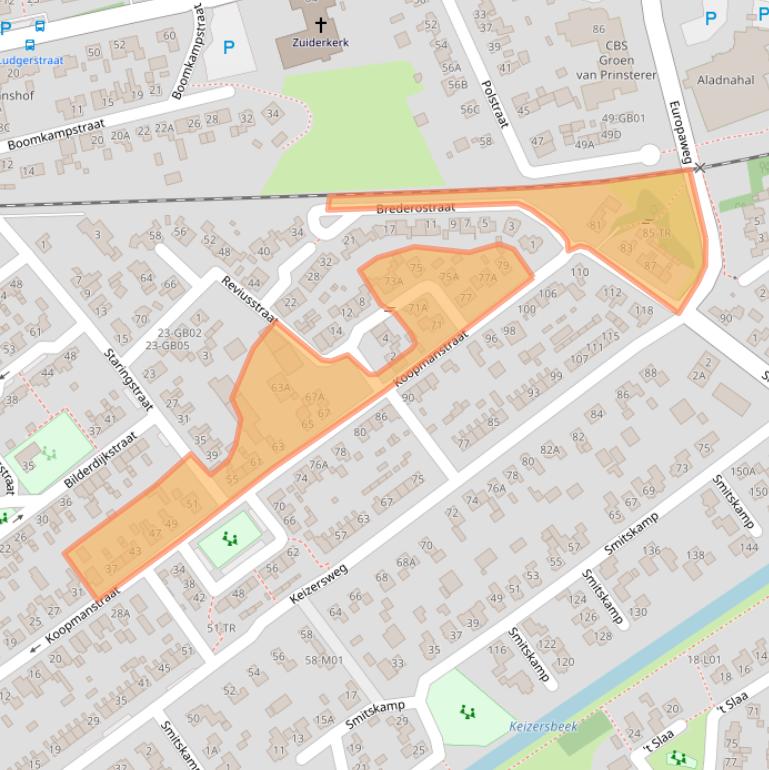 Kaart van postcodegebied 7121VS.